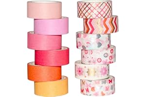 YUBX Gold Pink Washi Tape Set Masking Tape Dekoratives Klebeband Bunt für Bastelarbeiten, Bullet Journals, Planer, Scrapbooking, Verpackung (Pink Tone)