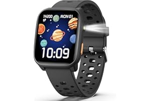 ModaWin Smartwatch Kinder Fitness Tracker Uhr, Digitale Fitnessuhr mit Schrittzähler, 24/7 Puls, IP68 Wasserdicht, Schlaf-Monitor, Wecker, Puzzle-Spiele, 1,83" HD-Touchscreen für Mädchen Jungen 6-16