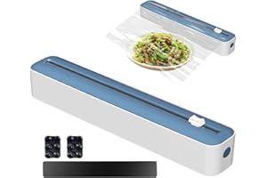 YEEHLINY Frischhaltefolienspender mit Schneider, Folienspender Folienschneider Frischhaltefolie Abroller, Alufolienspender Schublade Für Küche, Magnetische & Klebebefestigung ohne Bohren (Blau)