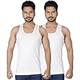 Macho Regular Men's Cotton Vest (Pack Of-2, 85) White