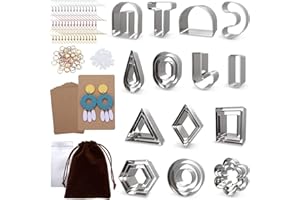DanLink 151 Piezas Cortadores de Pendientes de Arcilla Polimérica de Acero Inoxidable Con Tarjetas para Pendientes, Ganchos para Pendientes, Anillos de Salto para Hacer Joyas y Pendientes