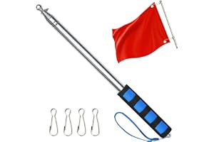 APXEL 250 cm (8,2 fot) teleskopisk handhållen flaggstång, 1 st infällbar banderollstång i rostfritt stål med 4 greppklämma, r