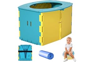 TAXIFANW Toilette per Bambini Portatile，Vasino da viaggio per bambini Sedile WC pieghevole Allenamento vasino con 10 borse usa e getta，per Interni ed Esterni