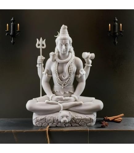 SHIVAJI ARTS Shiva Statue, 21 CM Bonded Bronze Meditating Lord