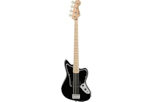Squier Fender Affinity Series Jaguar Bass avec micro Humbucker, touche en érable, noir, Inclus des Cours Virtuels Gratuits sur Fender Play