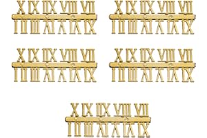 Allayu 5 Piezas de Movimiento de Reloj, números Romanos de plástico, componentes de Cuarzo silencioso, Accesorio Colgante para Colgar DIY, Piezas de Repuesto, Dorado