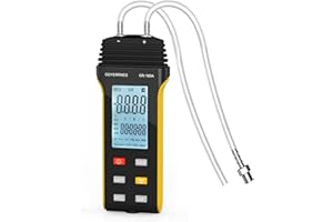 GOYERRNES Manómetro medidor de presión diferencial GR-189A Manómetro medidor de presión de gas de doble puerto 11 unidades seleccionables Medidor profesional de presión de aire con luz de fondo