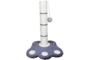 Keraiz cat scratching post | 40cm Cat Scratcher | Cat activity center, scratching posts for indoor cats | Sisal rope pole with furr base and ball cat scratch post