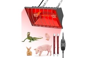 GlowUp Chicken Coop Heater, 275W Heat Lamp, Dimmable Heating Plate Lamp Warmer, with Adjustable Hanging Chain, Waterproof, Poultry Coop Heater for Chicks, Ducklings, Puppies, Livestock