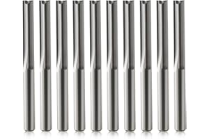 Trvoxviq 10 fresas de extremo para fresadora superior, 2 flautas, fresas rectas, fresas de 4 mm, eje de 4 mm, diámetro de corte de 4 mm, longitud de corte CNC de 22 mm, para placa de densidad, madera