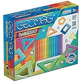 GEOMAG - CLASSIC RAINBOW 32 Pezzi - Costruzioni Magnetiche per Bambini dai 3 Anni - Prodotto in Svizzera - Blocchi di Costruz