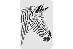 FINGERINSPIRE Pochoirs en plastique motif zèbre 29,7 x 21 cm, pochoirs rectangulaires réutilisables pour peinture sur bois, sol, mur et tissu