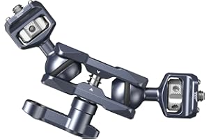 SMALLRIG Brazo Mágico de Dos Cabezas Esféricas con Tornillos de 1/4"-20, Carga Máxima de 6 kg, Solo 88g, Hecho de Aleación de Aluminio y Acero Inoxidable - 3873