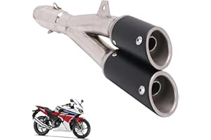 JFG RACING 1.5-2 "Entrée Thunder Tail Double d'échappement Slip-on avec Motorcycle - Black End