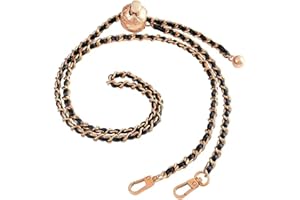 CCAIPU Taschenkette, Handtasche Kettenriemen Damen Taschenkette Gold Metall Verstellbar Kette Trageriemen Trageriemen Umhängetasche Ersatz Handtasche Ketten (Gold/Schwarz-B)