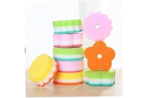 AYRSJCL 5pcs Forma Flores Esponja Cepillo Esponja Vajilla Lavado Vidrio Platos Esponja Cocina Inicio Herramienta Limpieza Navidad Color Aleatorio