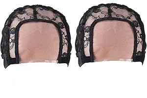 EXOTIC MYTH 2 gorras de peluca de encaje con parte en U para hacer pelucas, gorra de malla de cúpula de malla suiza, gorra de tejido de encaje suizo, pelucas ventiladas, material de fabricación de red (M, gorra