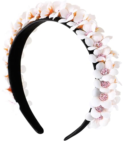 Cerchietto Con Fiori Per Capelli Donna – Morbido In Tessuto, Con Fiori 3D, Per Matrimoni, Comunioni, Feste E Carnevale - copertina