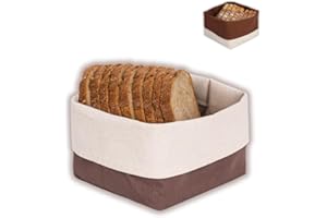slowroom Ornamento Cestino per Pane, Cotone, Marrone, 12.5 x 12.5 x 10 cm