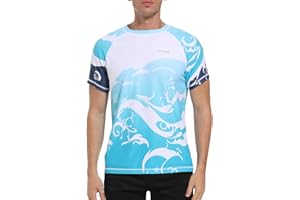 VAYAGER Herren-Badeshirts Rash Guard UPF 50+ Kurzarm, schnell trocknend, lockere Passform, Wassersurf-Shirt