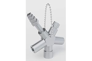 ‎ABSINA ABSINA Universalschlüssel mit 4 Profile - Dreikantschlüssel Vierkantschlüssel Schaltschrankschlüssel Vierkant Dreikant Bauschlüssel - Universal Schlüssel für gängige Schränke & Absperrsysteme