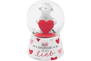 Sheepworld Traumkugel Motiv Hab Dich lieb | Schneekugel, Glas, Höhe 6,5 cm, Polyresin, Motivdruck | Geschenk Liebe, Valentinstag | 48522