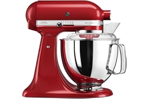 KitchenAid Batidora amasadora - Artisan - Robot de Cocina con Cabezal Inclinable - Amasadora con 5 Accesorios - Batidora de repostería con 2 boles de Acero Inoxidable - 4,8 L y 3 L - Rojo imperial