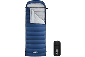 ATEPA Down Sleeping Bag For Adults, 650FP Winter Sleeping Bag For Cold Weather -15°C,XL Lightweight,4 Season Wide Sleeping Bag for Backpacking,Camping, Hiking