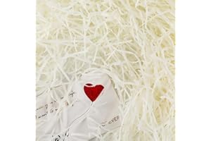 KDMNZOO 200g Papier Déchiqueté Raffia Remplissage Cadeau Hamper Shred Papier Cadeau de Remplissage Remplir des Fournitures de Fête et Emballage Cadeau (Blanc)