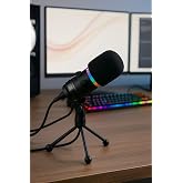 Coverzone RGB Profesyonel St&uuml;dyo Mikrofon Kayıt USB/XLR &Ccedil;ift Modlu Podcast Dinamik Mikrofon Masa&uuml;st&uuml; Canlı Yayın Mikrofonu PC