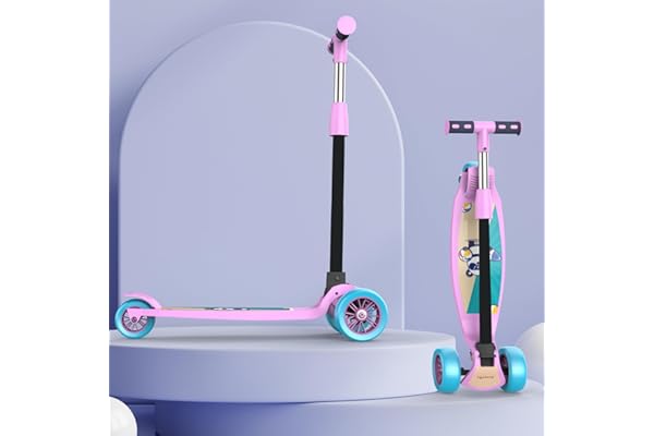 Lifelong LLKS03 Foldable Kick Skating Cycle Skate Scooter for Kids(Max User Weight: 50Kg) Kids Scooter (Pink, Blue)