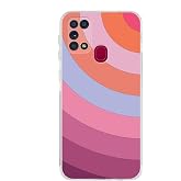 PrintiFy Samsung Galaxy M31 Uyumlu Kamera Korumalı Kapak Renk C&uuml;mb&uuml;ş&uuml; F Tasarımlı Şeffaf Kılıf