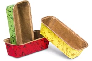 Guardini, Monouso, 3 Moldes para Budines 16x5,5cm. Material: Papel de Horno, Color Variados.