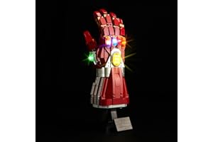 cooldac Kit d'éclairage LED pour Lego 76223 Iron Man Nano Gauntlet, compatible avec le modèle Lego 76223 Nano Gauntlet, lumières décoratives créatives pour Lego 76223, kit Lego non inclus