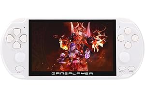 CZT Videoconsola Retro 5,1 Pulgadas 32GB 128 bits incorporados 7000 Juegos 10 simuladores Consola de Juego portátil Mp3/4 Videoconsola Consolas Infantiles Consola de Juegos Regalos navideños(Blanco)