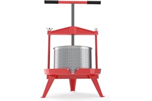 ‎SQUEEZE MASTER 9L Spindle Fruit Press Apple Press Stainless Steel with T-Handle for Homemade Natural Juice, Grape, Berry, Apple, Fruit Press, Wine Press