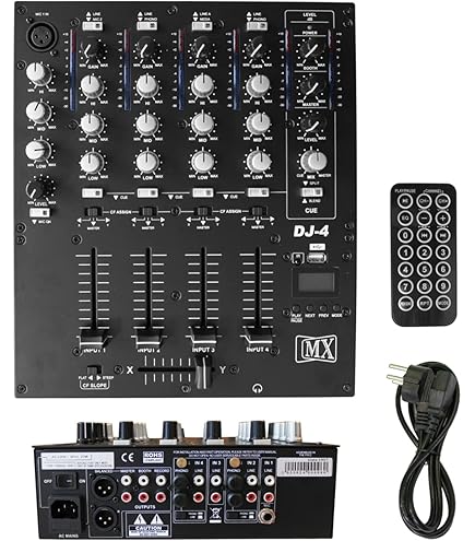 X-55 studiomaster 5 channel DJ mixer with a built-in USB MP3 media