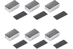 Rainway Set med 6 magnetiska spärrar utan borrning, självhäftande magnetlås i rostfritt stål, kraftfulla fästen för köksmöble