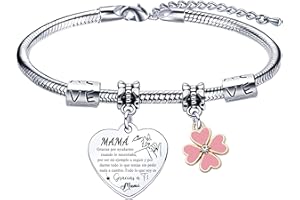 Lumengqi Pulsera para Mamá Pulsera Mamá personalizada día de la Madre Regalo original，pulsera mamá e hija Regalo de cumpleaños para mamá，Regalo para mi mamá de Navidad