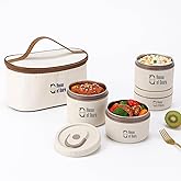 House of Quirk 304 Stainless Steel Bento Lunch Box for Adults, 4 Stackable Containers with Insulated Thermal Case, Microwave