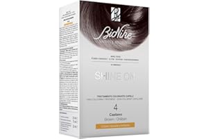Bionike Shine On - Trattamento Colorante N.4 Castano, Kit Tinta per Cute Sensibile Senza Ammoniaca, Azione Nutriente e Protettiva, Dona un Colore Naturale e Brillante, Copre i Capelli Bianchi