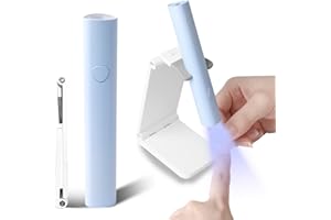 ANGNYA Lampada UV LED Unghie,Fornetto Unghie Semipermanente con Supporto,Mini Lampada UV LED Unghie Macaron Senza Fili 3W, USB Ricaricabile e Portatile per Unghie Adesive Gel Azzurro…