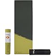 Fitness Mantra® TPE 8mm Cross Color Anti-Slip Yoga Mat with Cover Bag for Gym Workout and Yoga Exercise for Men & Women Fitness| 1 Piece| With Cover Bag| Thickness 8mm| Army + Lemon|