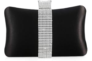 NICOLE & DORIS Pochette Donna Elegante Strass Clutch Cerimonia Borsa da Sera Borsetta Catena per Matrimonio Festa Cocktail