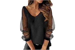 NUSGEAR 2022 Camiseta de Mujer,Elegante Manga Larga Color sólido Blusa Camisa Moda Casual Cuello en V Basica Jersey Sudadera Suelto Primavera Verano Cómodo Tops Fiesta T-Shirt Original