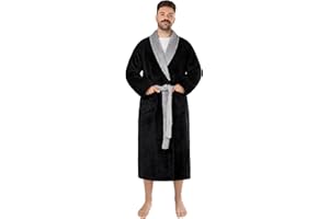 LEBENGOOD Robe de Chambre Homme Hiver, Peignoir Polaire, Sortie de Bain Chaude, OEKO-TEX®