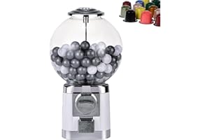 DOJOEUU Kapselautomat, Kaugummiautomat, Münzfrei, Kaugummiautomat für 3,2 cm große Kugeln, Kaffeekapsel-Aufbewahrungsautomat für Zuhause, Spielwarengeschäfte(Silver)