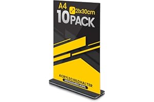 GOYAPRINT Präsentationsständer aus Plexiglas, A4, für Menüs und Werbung, transparent, für Plakate und Broschüren, Menühalter für Restaurants, Büros, Hotels und Veranstaltungen (10, A4)