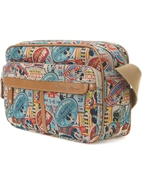 ililily Disney Mickey Maus Muster klassischer Stil Freizeitkleidung Rechteck Schulter Tasche