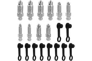 BIBITI 20 Stück Entlüftungsschraube,Bremsen Entlüften Hohlschraube M7 Schrauben Entlüftungsnippel Bremssattel Entlüftungsschraube Set,für Motorrad Fahrrad,M6x1mm M7x1mm M8x1,25mm M10x1mm M10x1,25mm mit Kappe